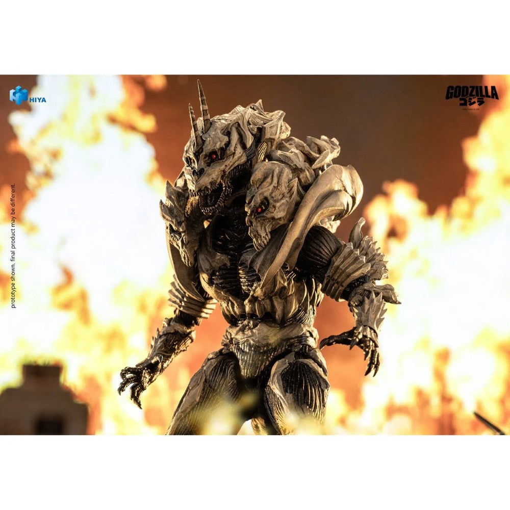 Monster X Godzilla Final Wars 2004 Exquisite Basic Series Scale 8-Inch Action Figure NIB with fierce sculpt and fiery background by Exquisite