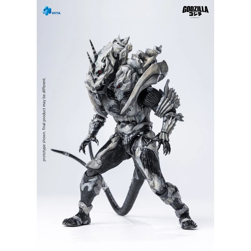 Monster X Godzilla Final Wars 2004 Exquisite Basic Series Scale 8-Inch Action Figure NIB with articulated joints and silver-black textured armor by Exquisite