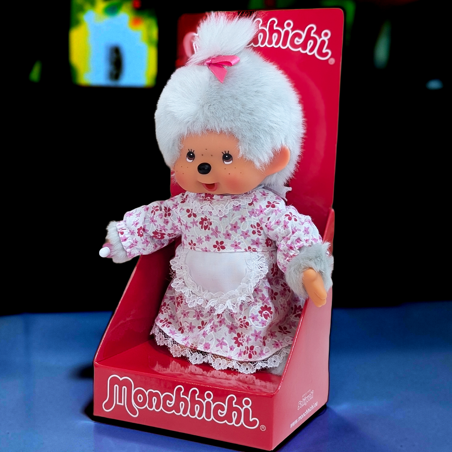 8" Large Monchhichi Doll - Girl Grand Ma - Authentic Monkey Plush, NWT
