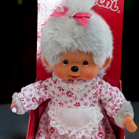 8" Large Monchhichi Doll - Girl Grand Ma - Authentic Monkey Plush, NWT