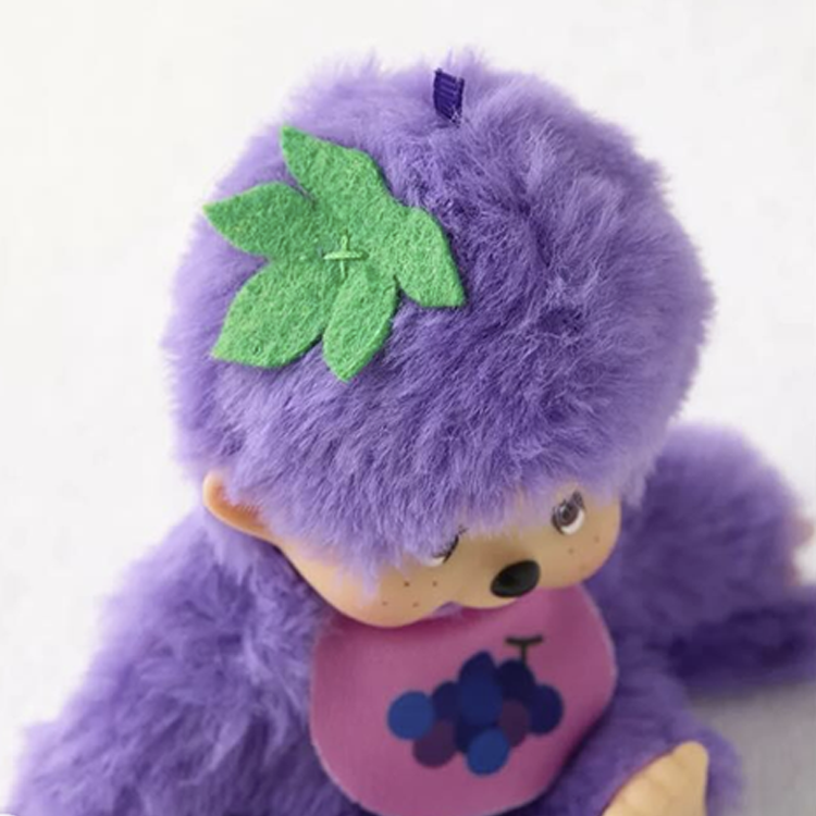 Sekiguchi Monchhichi Grape Fruit Colors 5" Monkey Plush - NWT