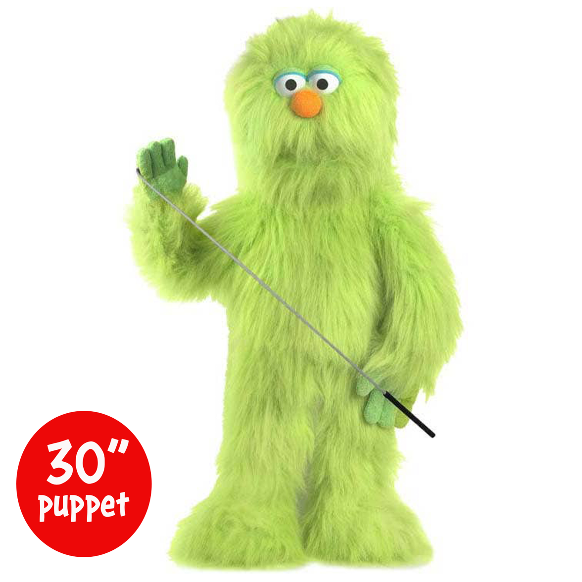 Silly Puppets Zonk Green Monster Puppet - 30" Furry Puppet with Movable Mouth, Arm Rod by Silly Puppets new condition