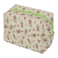 Monchhichi Green Makeup Bag Pouch Sekiguchi Cosmetic Pouch by Monchhichi with character print and green zipper