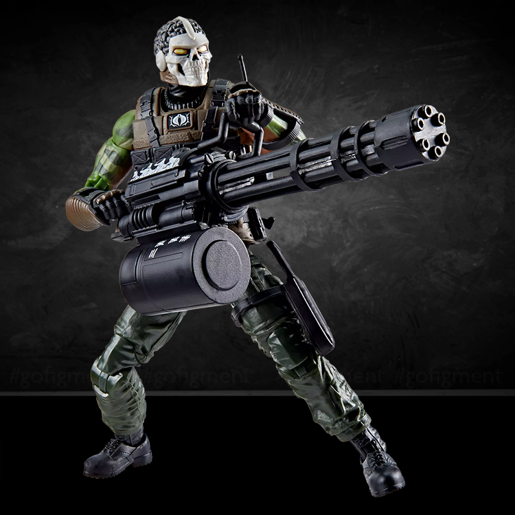 G.I. Joe Classified Series Grim Viper 6-inch Hasbro action figure holding large gatling gun in battle pose
