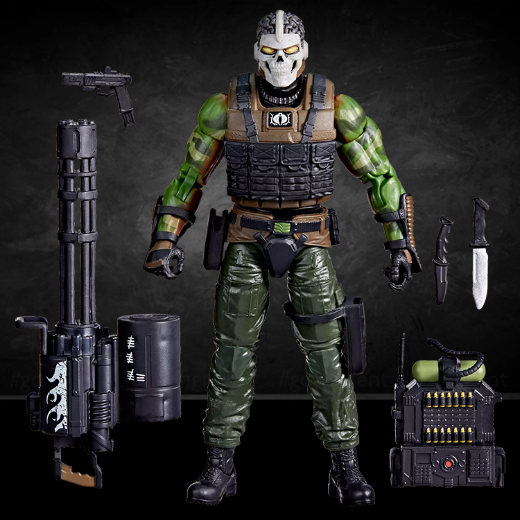 G.I. Joe Grim Viper 6-inch action figure by Hasbro with tactical gear, weapons, and detailed articulation against black background.