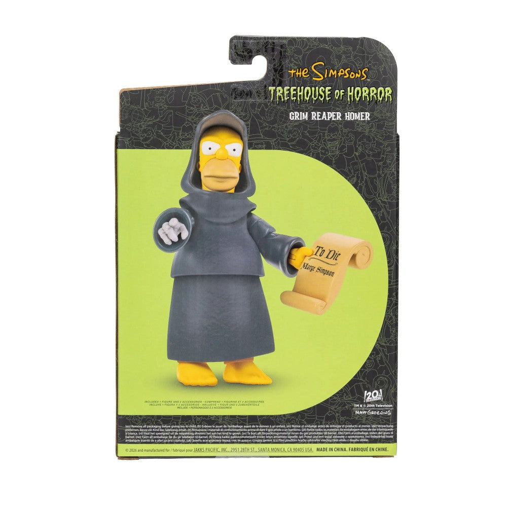 Grim Reaper Homer Deluxe Action Figure The Simpsons 5" Treehouse of Horror by Jakks Pacific in packaging