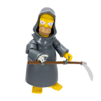 Grim Reaper Homer Deluxe Action Figure The Simpsons 5" Treehouse of Horror by Jakks Pacific holding scythe.