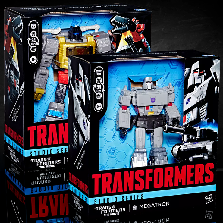 Go Figment Transformers Studio Series Grimlock and Megatron Leader Class action figure bundle in collector packaging