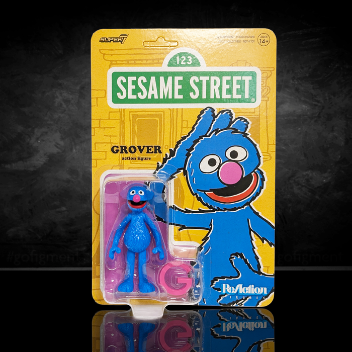 Sesame Street ReAction Figures Wave 5 - Grover 3.75" Collectible Action Figure by Super7 new in box