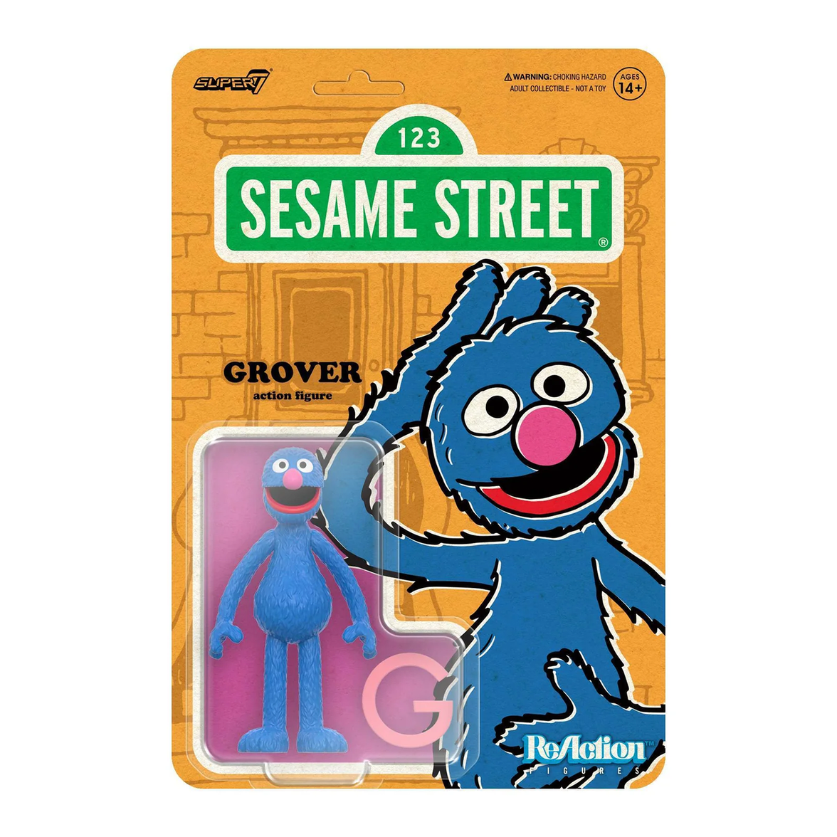 Sesame Street ReAction Figures Wave 5 - Grover 3.75" Collectible Action Figure