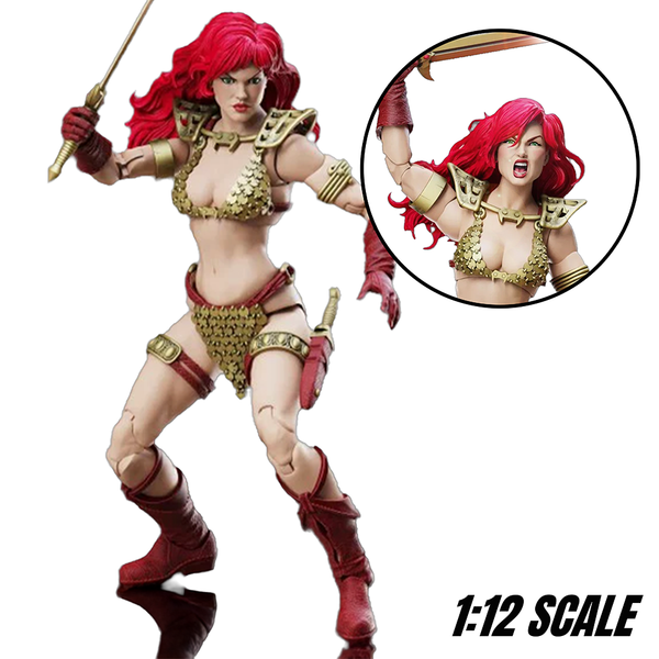Red Sonja: Gold and Red Limited Edition Epic H.A.C.K.S. 1:12 Scale Action Figure - Boss Fight Studio red-haired warrior