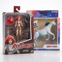 Red Sonja & Frankie the Unicorn Hero H.A.C.K.S. 1:18 Scale Action Figure Set - Boss Fight Studio boxed figures