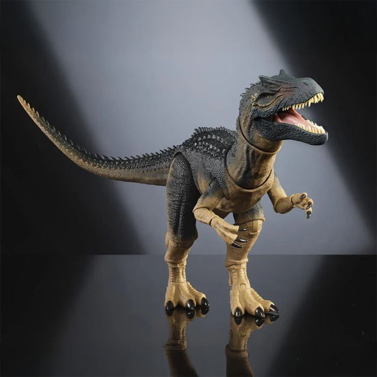 Mattel Jurassic World Allosaurus figure with articulated limbs and lifelike design from the Hammond Collection series