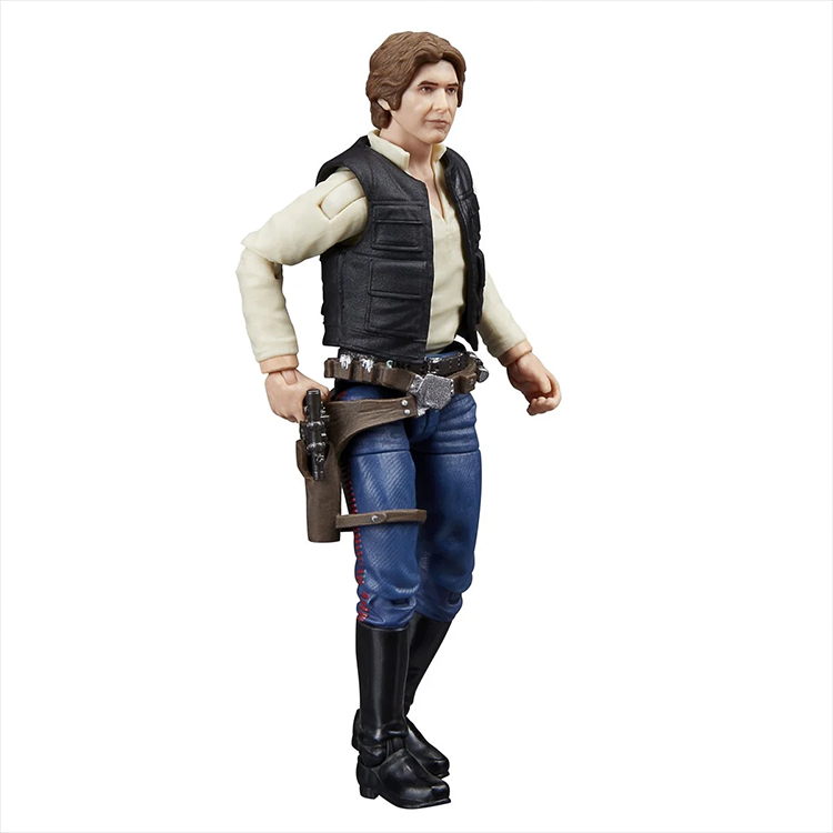 Han Solo action figure 3.75 inch with blaster in Kenner-inspired vintage style packaging