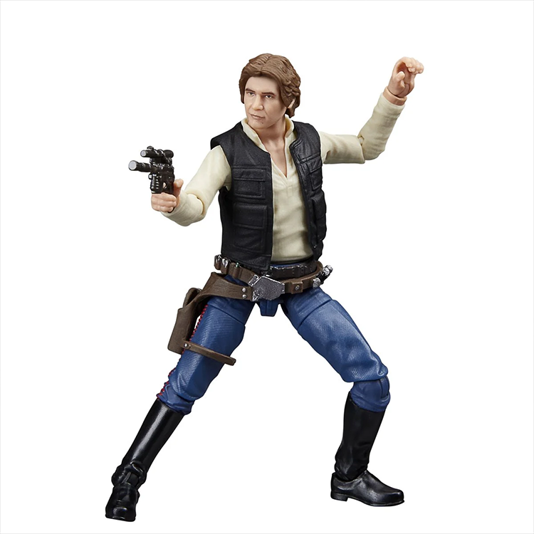 Kenner Star Wars Vintage Collection Han Solo action figure in dynamic pose with blaster accessory