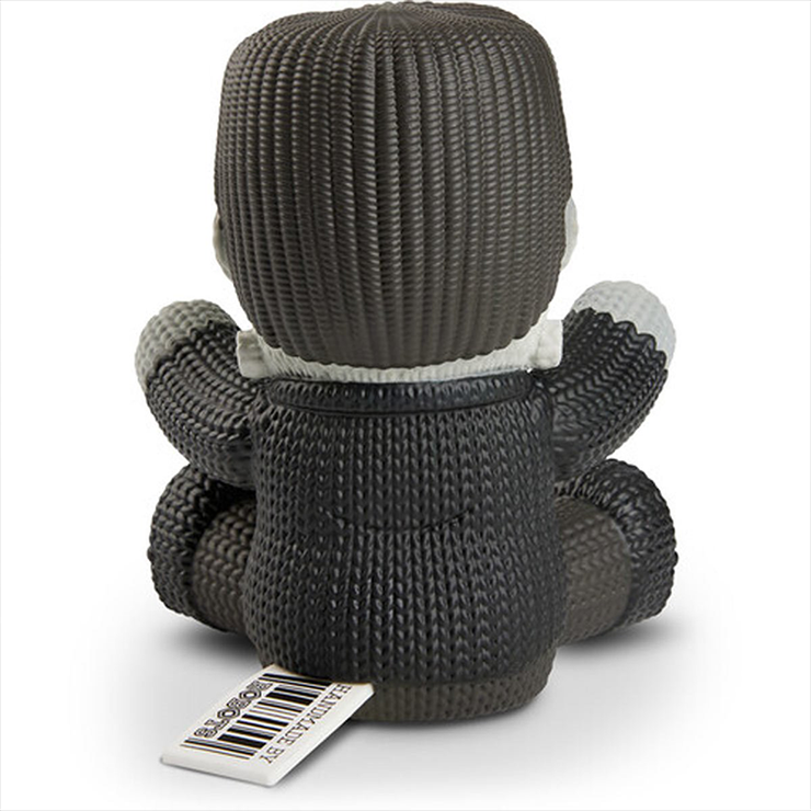 Universal Monsters Frankenstein #236 Handmade by Robots Vinyl Figure showing knit-like texture from the back with a vinyl tag visible.