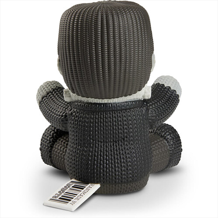 Universal Monsters Frankenstein #236 Handmade by Robots Vinyl Figure showing knit-like texture from the back with a vinyl tag visible.