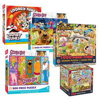 Scooby Doo and Hanna Barbara Puzzle Bundle Sold as Set by Go Figment with cartoon jigsaw puzzles