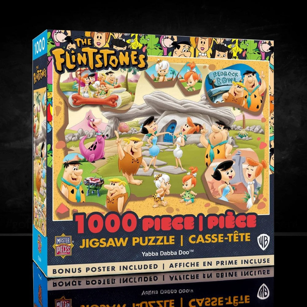 Scooby Doo and Hanna Barbara Puzzle Bundle Sold as Set by Go Figment featuring a Flintstones 1000 piece jigsaw puzzle