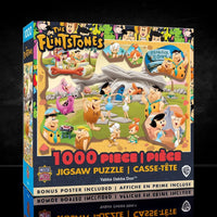 Scooby Doo and Hanna Barbara Puzzle Bundle Sold as Set by Go Figment featuring a Flintstones 1000 piece jigsaw puzzle