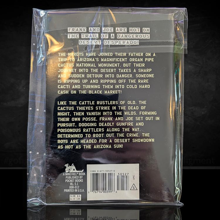 Back cover of 141 The Desert Thieves Hardy Boys paperback book published by Simon and Schuster in 1996