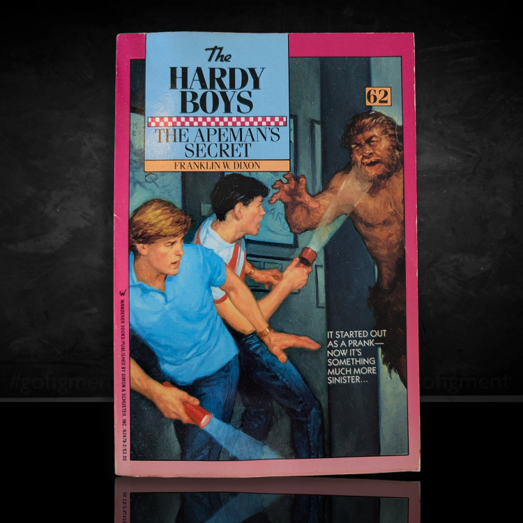 Vintage 1980 Hardy Boys book The Apeman's Secret by Franklin W. Dixon, Simon & Schuster paperback edition.