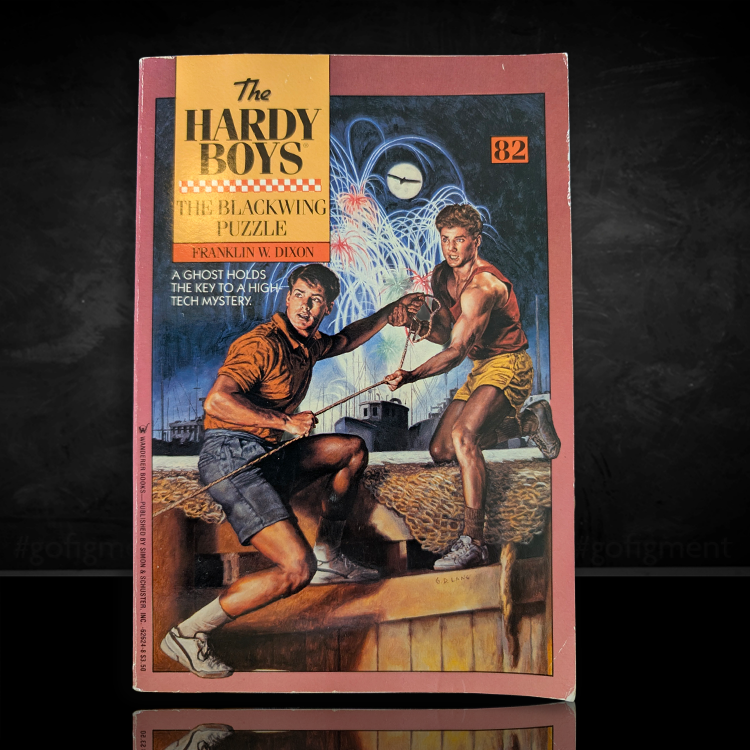 Vintage 1984 Hardy Boys book The Blackwing Puzzle by Franklin W. Dixon, published by Simon & Schuster hardcover edition
