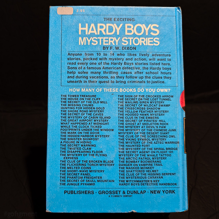 Vintage 1968 Hardy Boys book The Mystery of the Whale Tattoo blue cover by Grosset & Dunlap