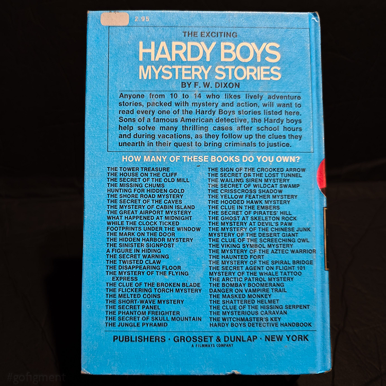 Vintage 1968 Hardy Boys book The Mystery of the Whale Tattoo blue cover by Grosset & Dunlap