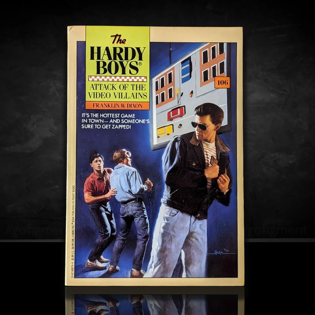 Image of a Hardy Boys Paperback book featuring 106 Attack of the Video Villains - The Hardy Boys Paperback Book - Vintage 1991