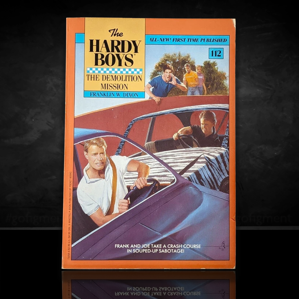 Image of a Hardy Boys Paperback book featuring 112 The Demolition Mission - The Hardy Boys Paperback Book - Vintage 1992