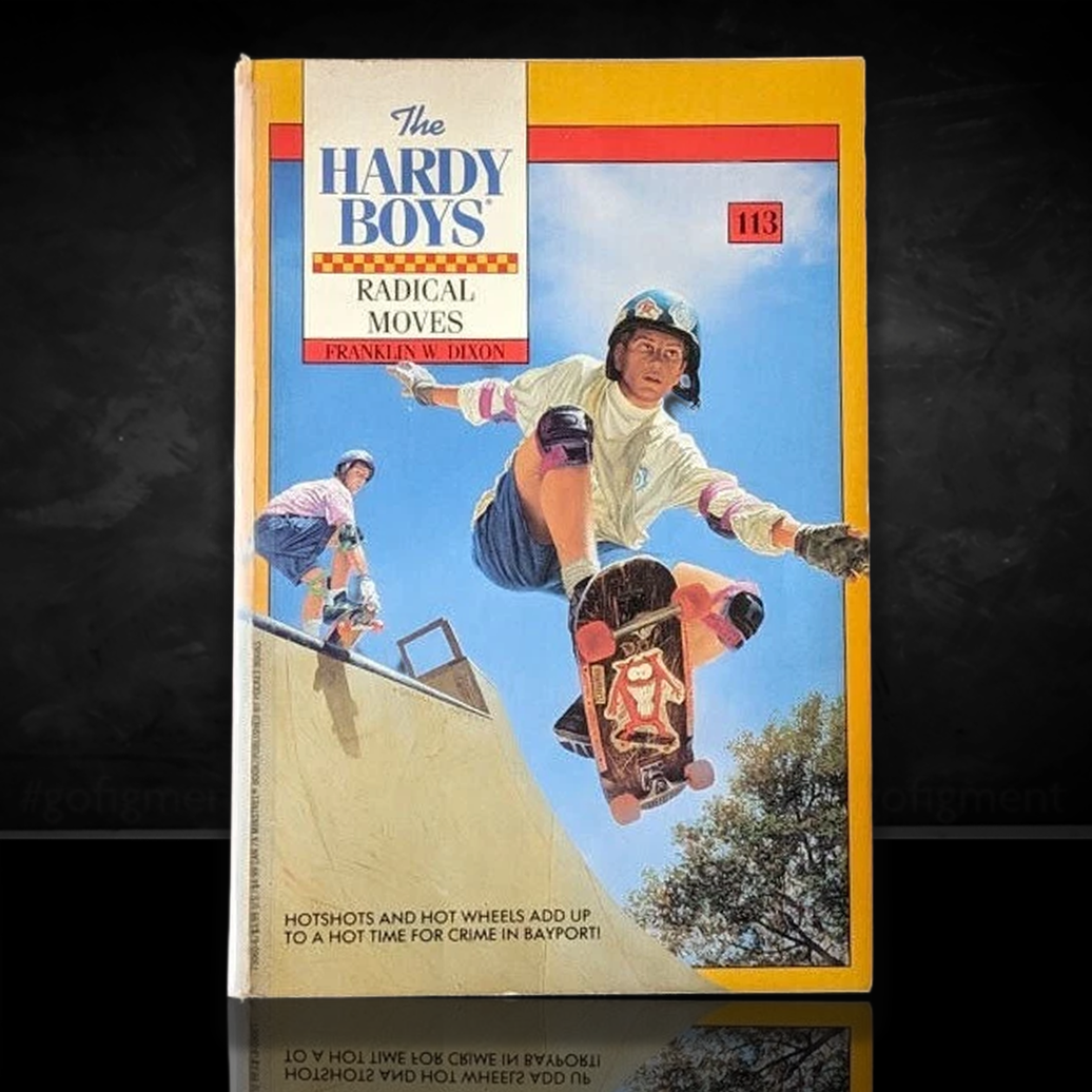 Image of a Hardy Boys Paperback book featuring 113 Radical Moves - The Hardy Boys Paperback Book - Vintage 1992