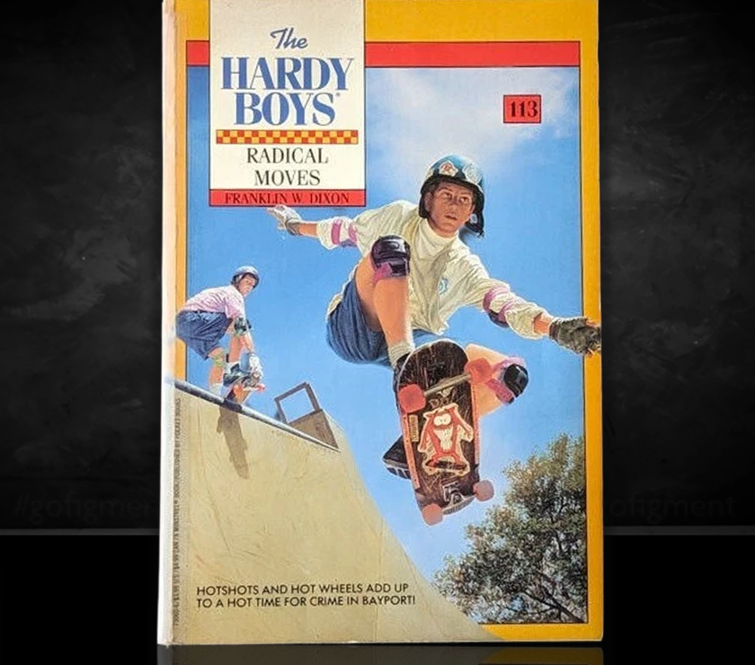 Image of a Hardy Boys Paperback book featuring 113 Radical Moves - The Hardy Boys Paperback Book - Vintage 1992