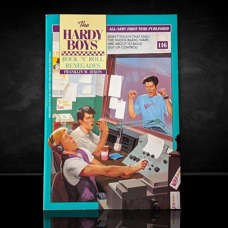 Image of a Hardy Boys Paperback book featuring 116 Rock 'n' Roll Renegades - The Hardy Boys Paperback Book - Vintage 1992