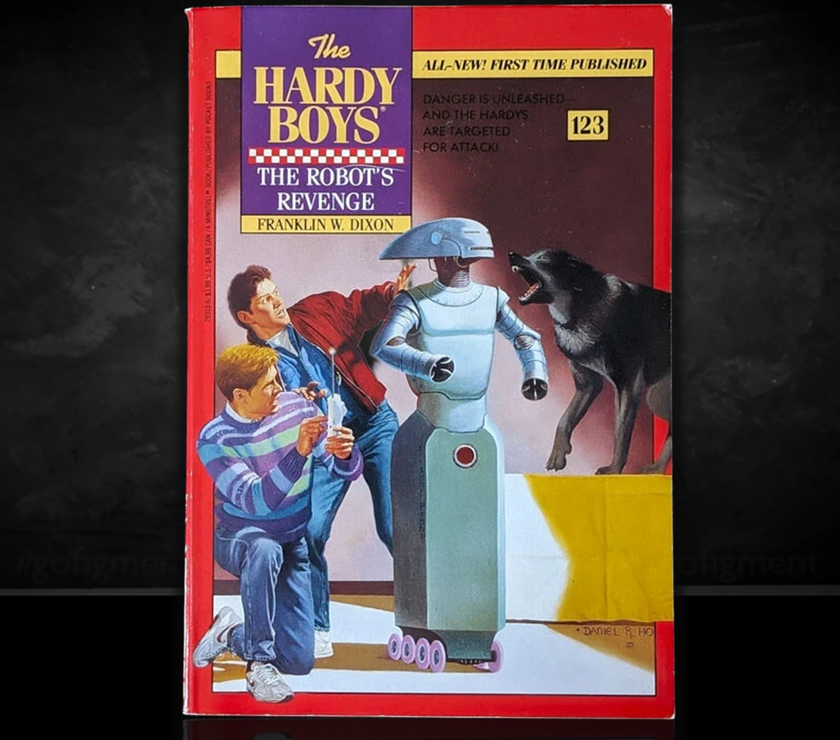 Image of a Hardy Boys Paperback book featuring 123 The Robot's Revenge - The Hardy Boys Paperback Book - Vintage 1993