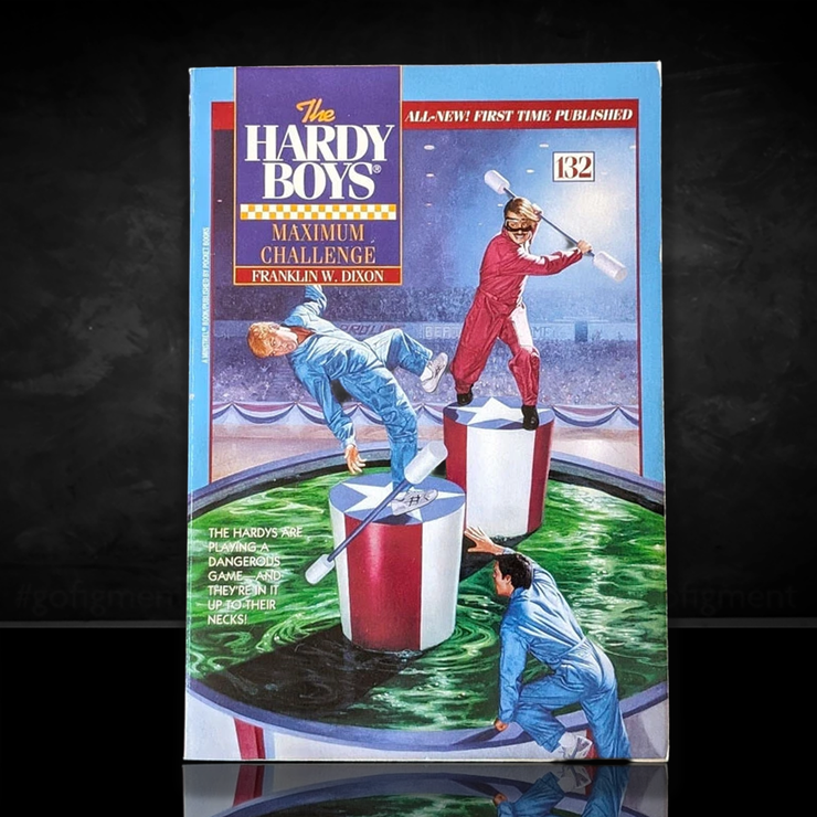 Image of a Hardy Boys Paperback book featuring 132 Maximum Challenge - The Hardy Boys Paperback Book - Vintage 1995
