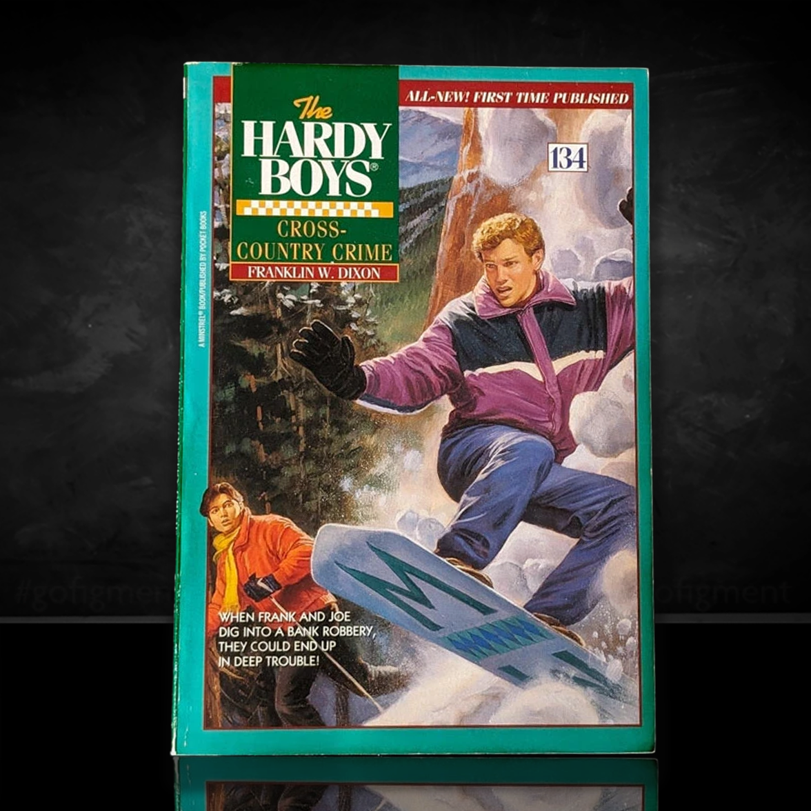 Image of a Hardy Boys Paperback book featuring 134 Cross-Country Crime - The Hardy Boys Paperback Book - Vintage 1995