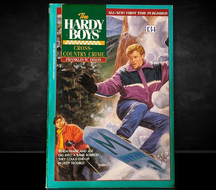 Image of a Hardy Boys Paperback book featuring 134 Cross-Country Crime - The Hardy Boys Paperback Book - Vintage 1995