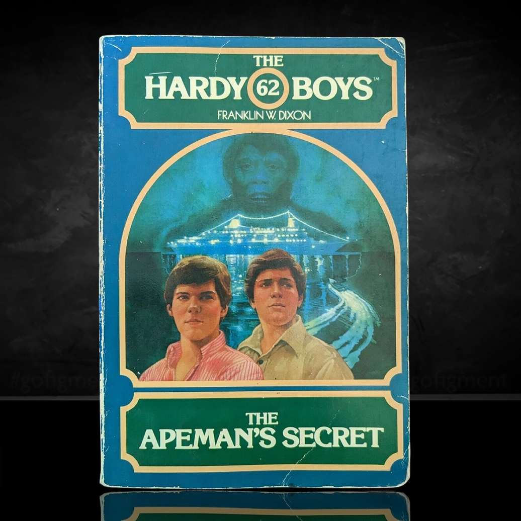 Image of a Hardy Boys Paperback book featuring 62 The Apeman's Secret - The Hardy Boys Paperback Book - Vintage 1980