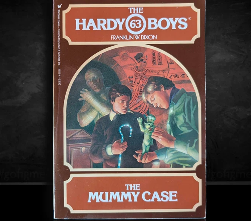 Image of a Hardy Boys Paperback book featuring 63 The Mummy Case - The Hardy Boys Paperback Book - Vintage 1980