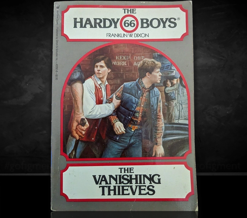 Image of a Hardy Boys Paperback book featuring 66 The Vanishing Thieves - The Hardy Boys Paperback Book - Vintage 1981
