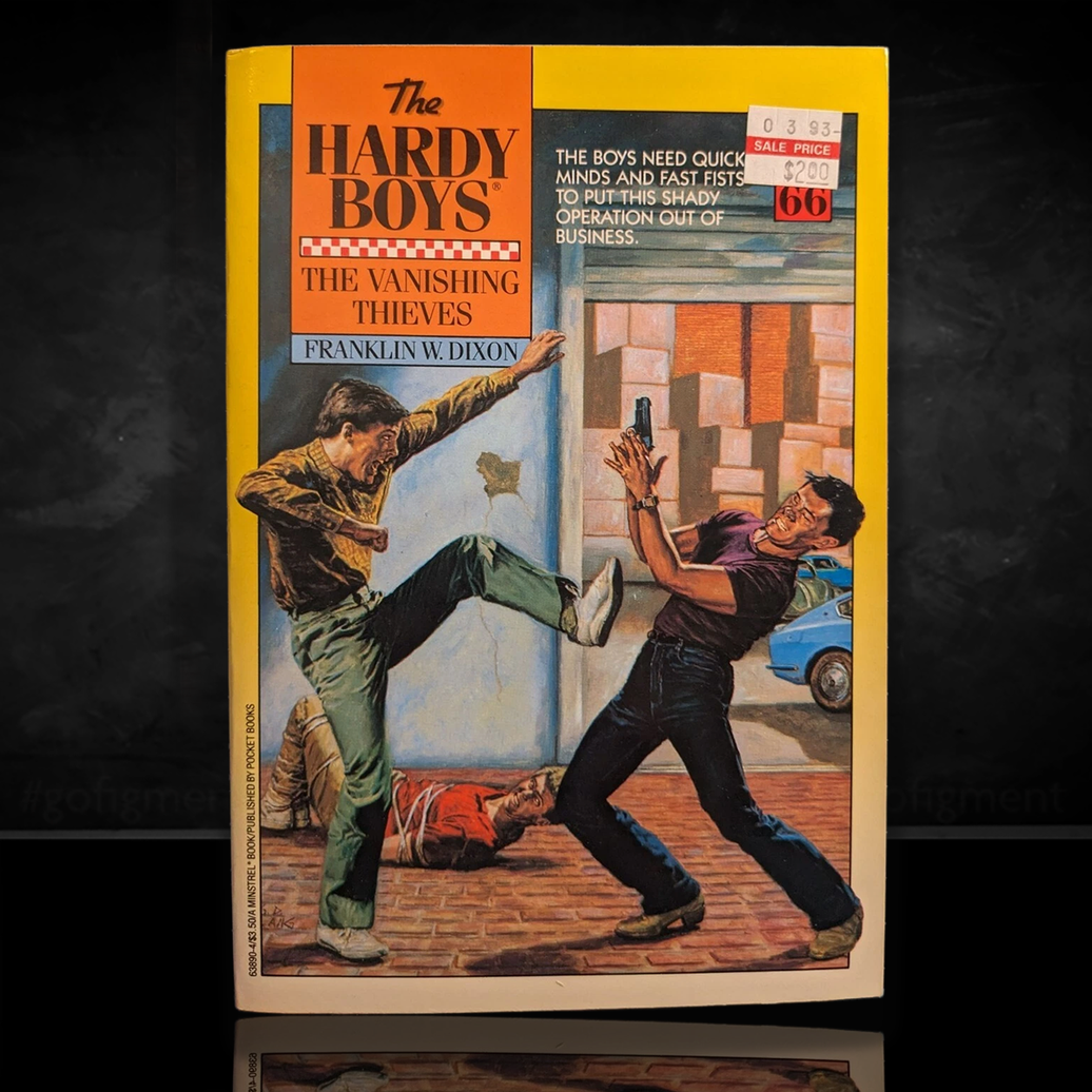 Image of a Hardy Boys Paperback book featuring 66 The Vanishing Thieves - The Hardy Boys Paperback Book - Vintage 1981