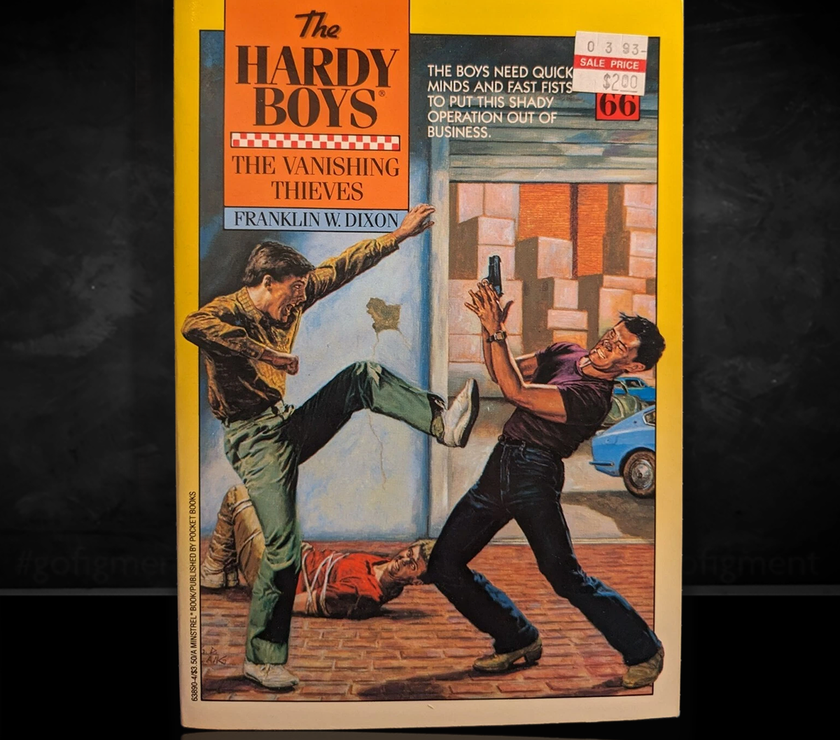 Image of a Hardy Boys Paperback book featuring 66 The Vanishing Thieves - The Hardy Boys Paperback Book - Vintage 1981