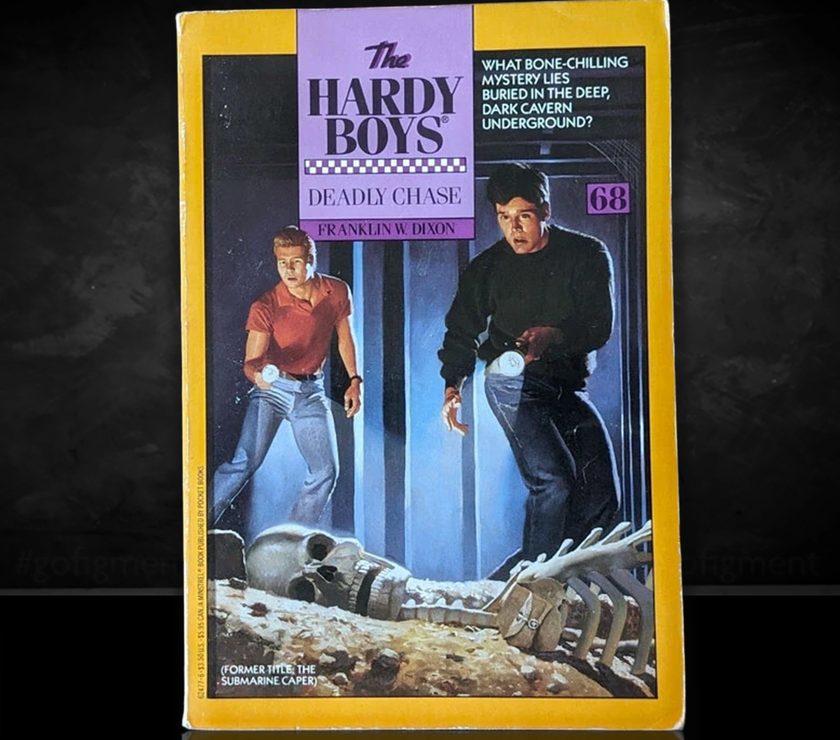 Image of a Hardy Boys Paperback book featuring 68 The Submarine Caper - The Hardy Boys Paperback Book - Vintage 1981