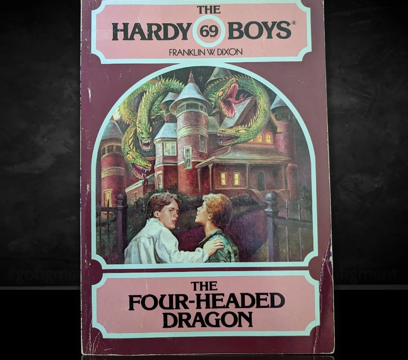 Image of a Hardy Boys Paperback book featuring 69 The Four-Headed Dragon - The Hardy Boys Paperback Book - Vintage 1981