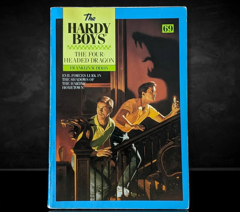 Image of a Hardy Boys Paperback book featuring 69 The Four-Headed Dragon - The Hardy Boys Paperback Book - Vintage 1981