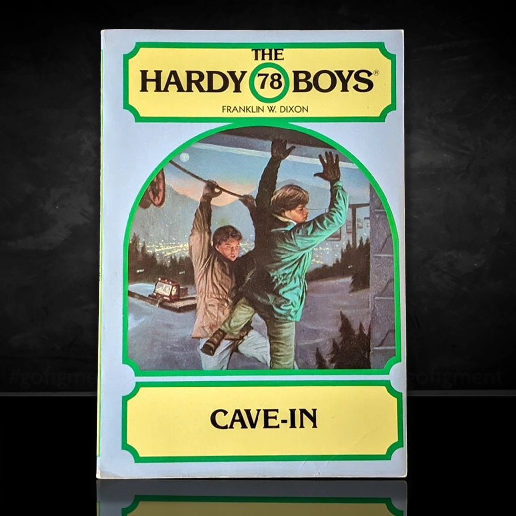 Image of a Hardy Boys Paperback book featuring 78 Cave-In - The Hardy Boys Paperback Book - Vintage 1983