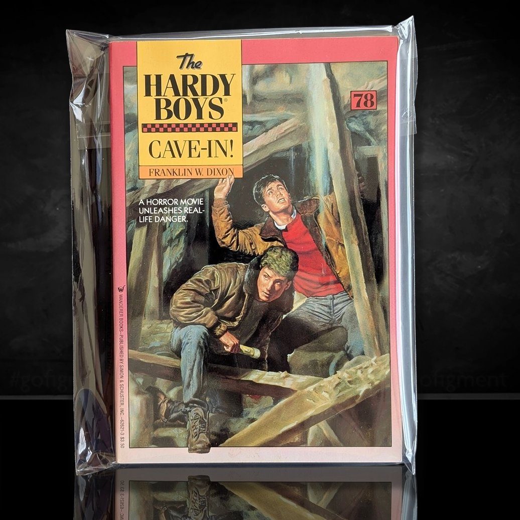 Image of a Hardy Boys Paperback book featuring 78 Cave-In - The Hardy Boys Paperback Book - Vintage 1983