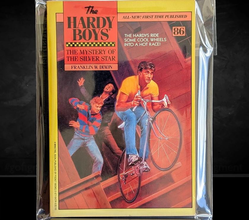 Image of a Hardy Boys Paperback book featuring 86 The Mystery of the Silver Star - The Hardy Boys Paperback Book - Vintage 1987