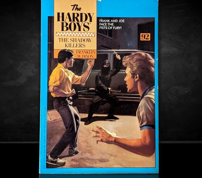 Image of a Hardy Boys Paperback book featuring 92 The Shadow Killers - The Hardy Boys Paperback Book - Vintage 1988